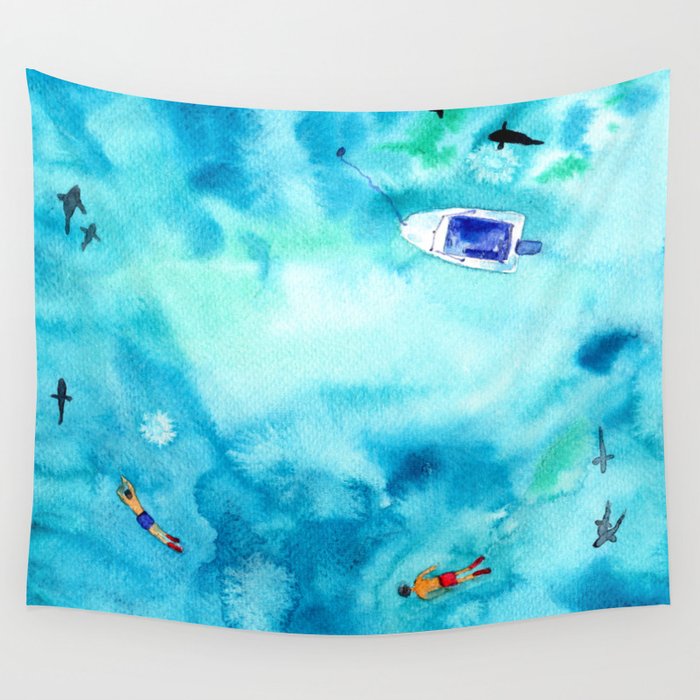 One summer day || watercolor Wall Tapestry
