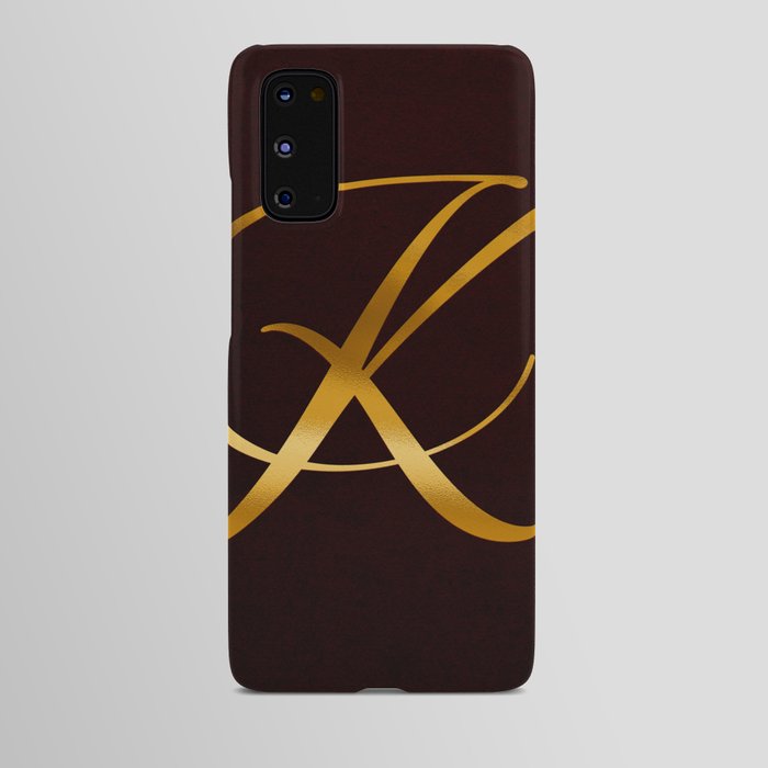 Golden letter K in vintage design Android Case