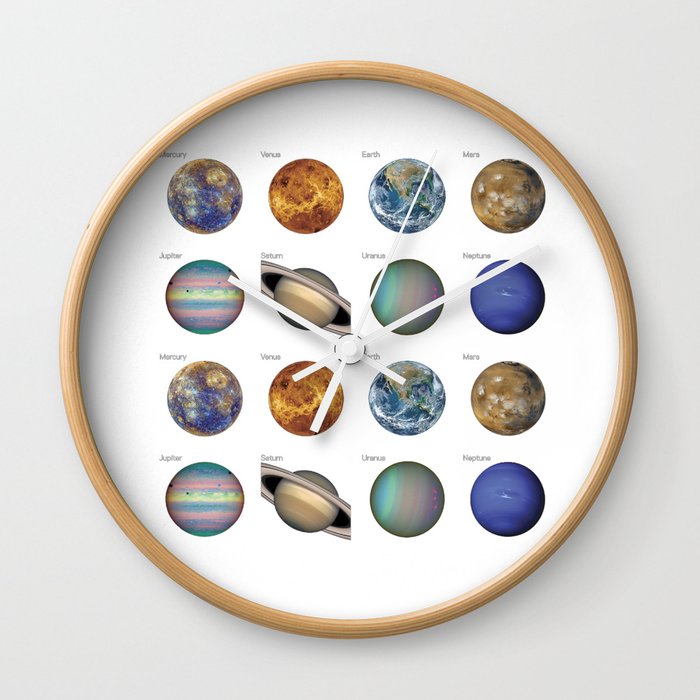solar system Wall Clock by nobelart Society6