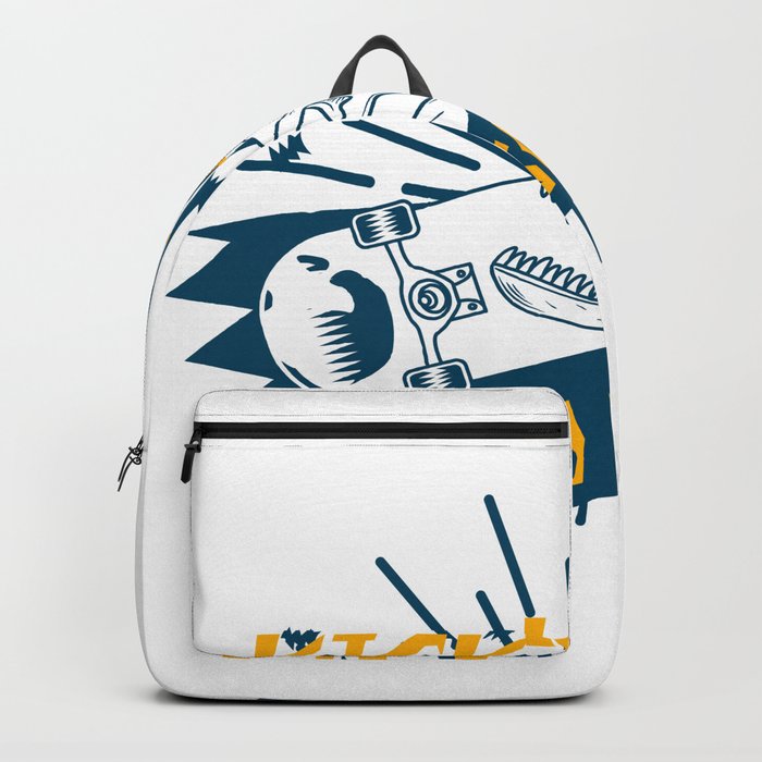 Kick n It Old School Skate Longboarding Skateboard Backpack by