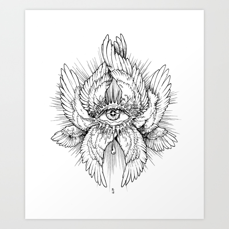 Cherub B W Art Print By Purmu Society6