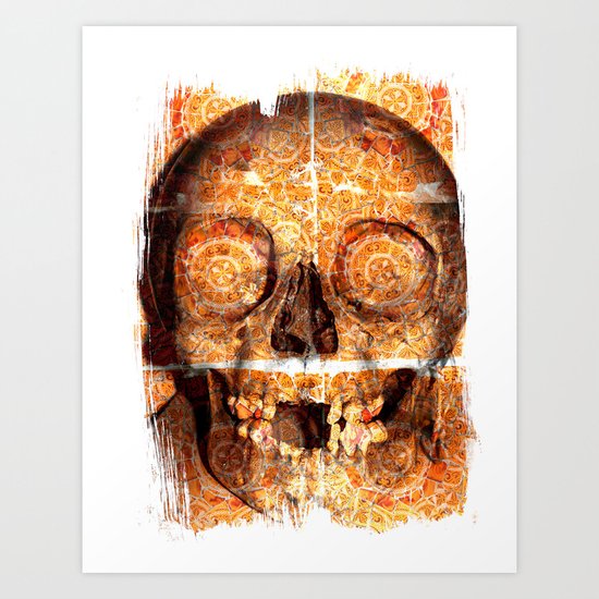 mosaica skully Art Print