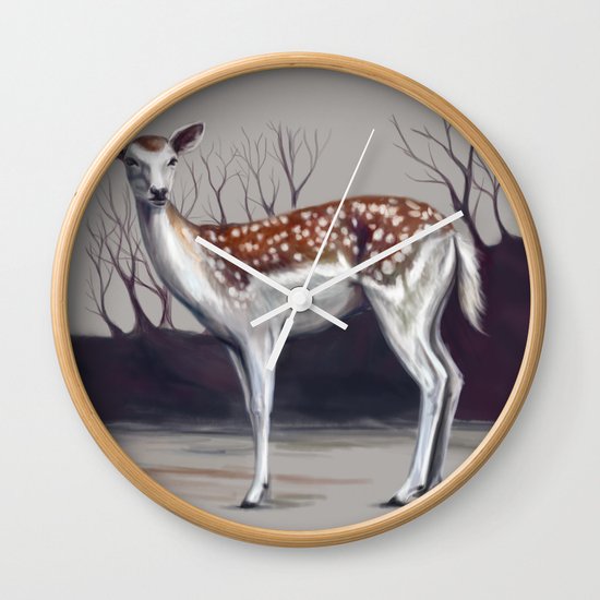 Deer in the forest Wall Clock