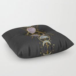 Gold Moonphases Floor Pillow