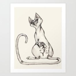 Cats with Tats v.1 Art Print