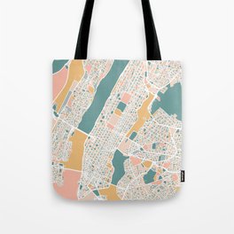 Manhattan New York Map Art Tote Bag