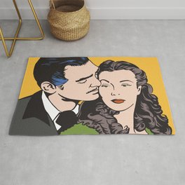 Rhett Butler and Scarlett O'Hara Rug | Love, Scarlett, Drawing, Gone, Film, Digital, Movie, Cinema, Tara, Wind 