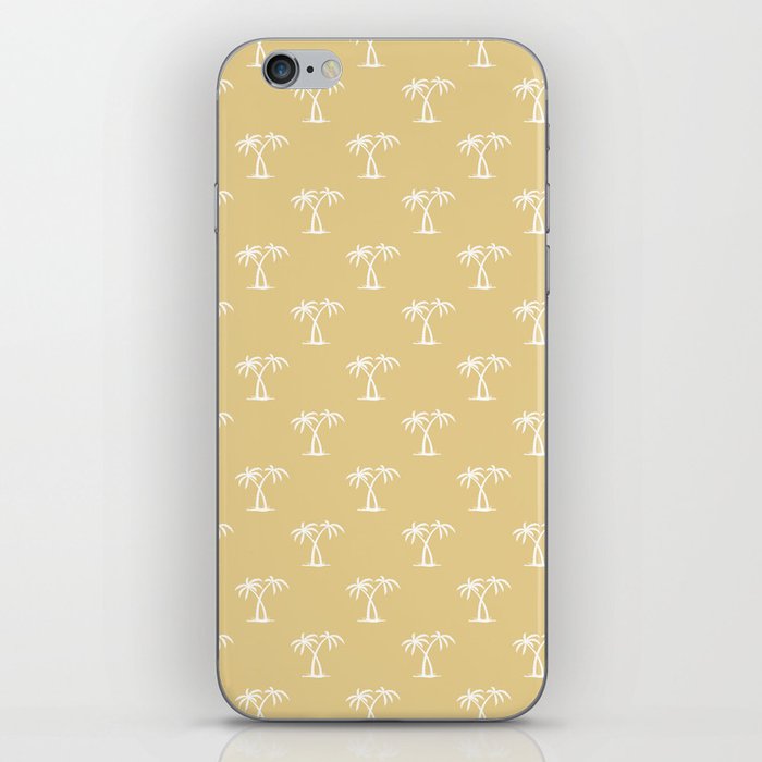 Tan And White Palm Trees Pattern iPhone Skin