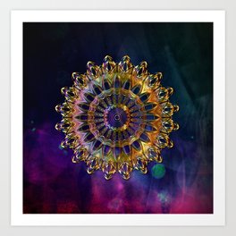 Golden Iridescent Mandala Art Print