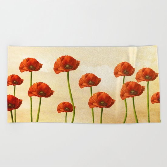 Where the Poppies Bloom Beach Towel