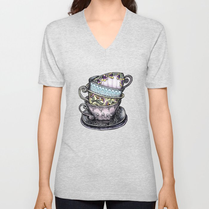 teacups V Neck T Shirt