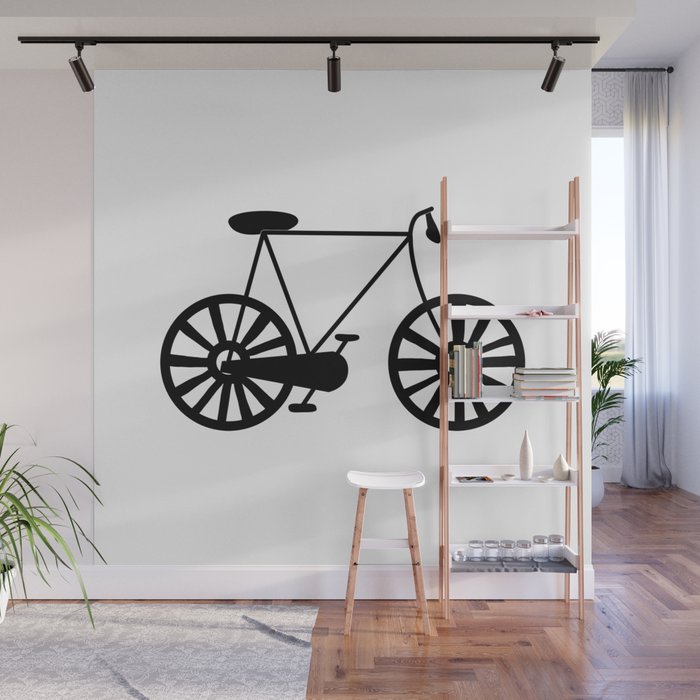 Bike Lover Cyclist Black Print Pattern Wall Mural