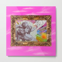 Angelo dell Gatto - Variations on the theme of the Italian Baroque Metal Print | Cat, Bold, Digital, Boho, Colorful, Vibrant, Baroque, Angel, Magenta, Maximalism 