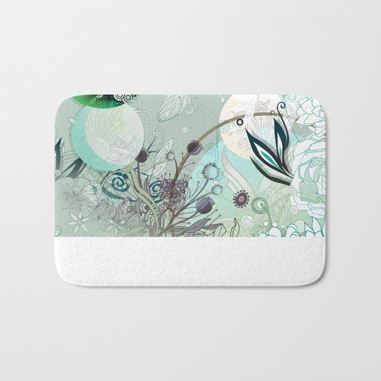 Floral collage Bath Mat