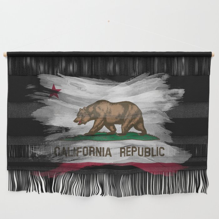 California state flag brush stroke, California flag background Wall Hanging