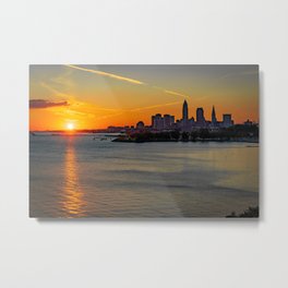 Cleveland Ohio Sunrise City Skyline Lake Erie Photography Print Metal Print | Park, Gifts, Decor, Sunset, Sunrise, City, Hoome, Clevelandgift, Lakeerie, Ohio 