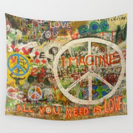 Peace Sign - Love - Graffiti Wall Tapestry