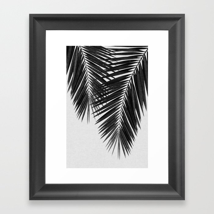 Palm Leaf Black & White II Framed Art Print
