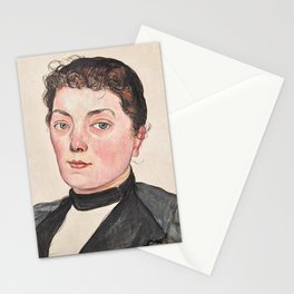 Portrait of an unknown woman (1898) - Ferdinand Hodler (1853-1918) Stationery Card