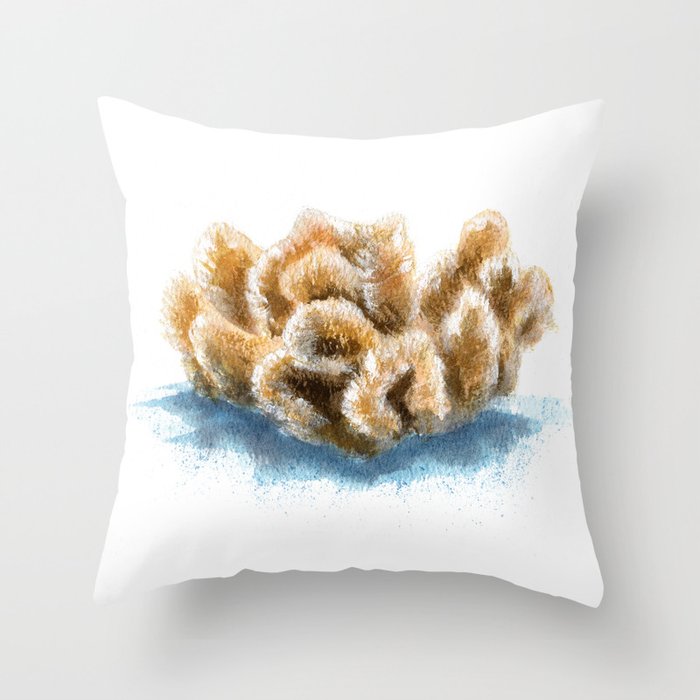 watercolor coral Throw Pillow
