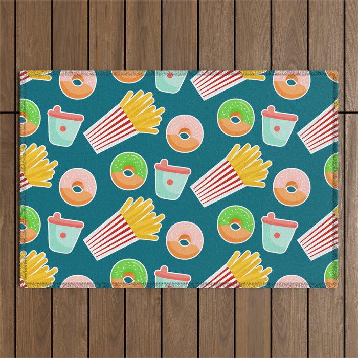 Fastfood Pattern Outdoor Rug