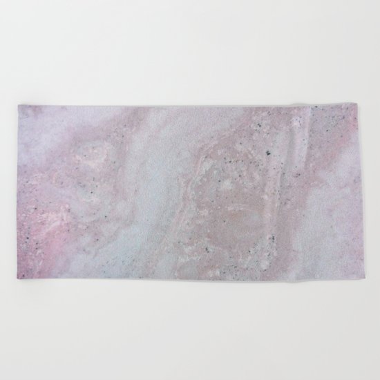 Elegant Pink Polished Marble Beach Towel