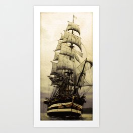 Black Sails Art Print | Ship, Seaexploration, Ancientcaravel, Wave, Brigantine, Ancientgalleon, Water, Sailtheocean, Wind, Ancientship 
