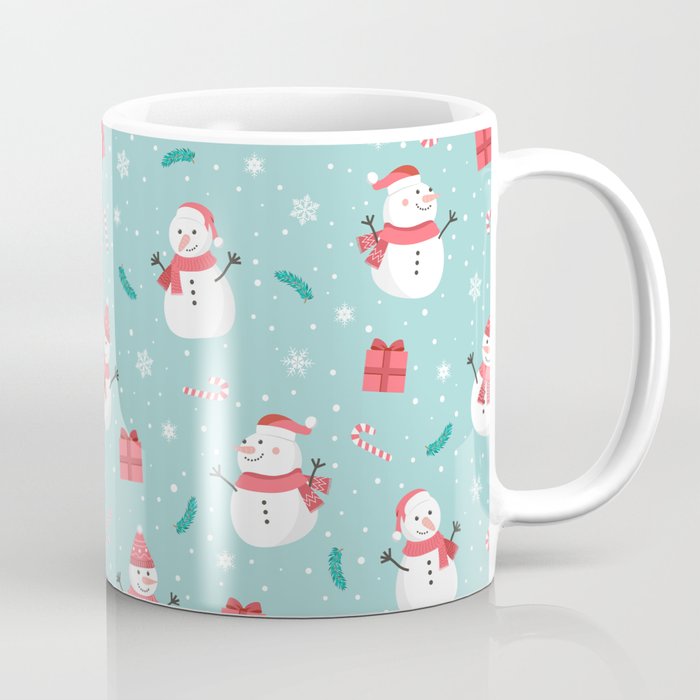 Seamless christmas snowman pattern  Coffee Mug