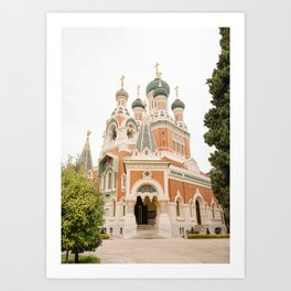 Russian Cathedral In Nice, France Art Print | Colorful Architecture Of Europe Photo | City Travel Photography  Art Print