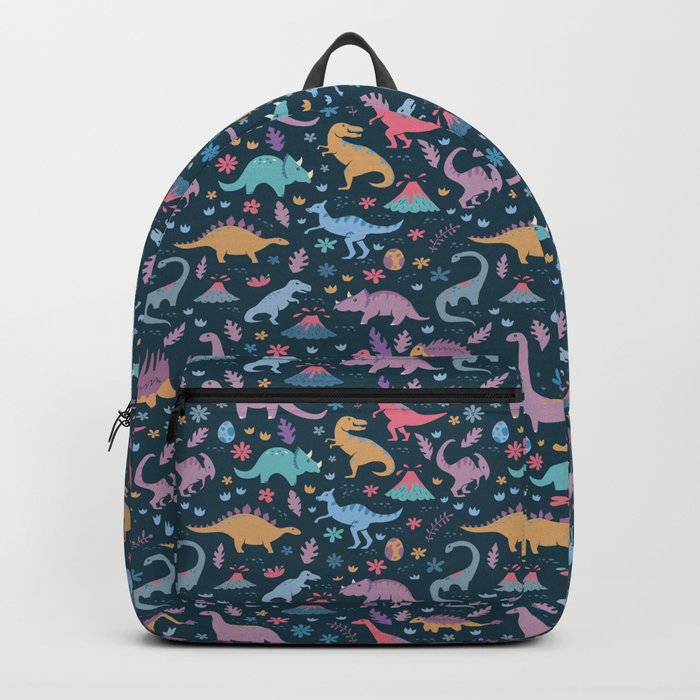 Dinosaur + Flowers Pattern Backpack