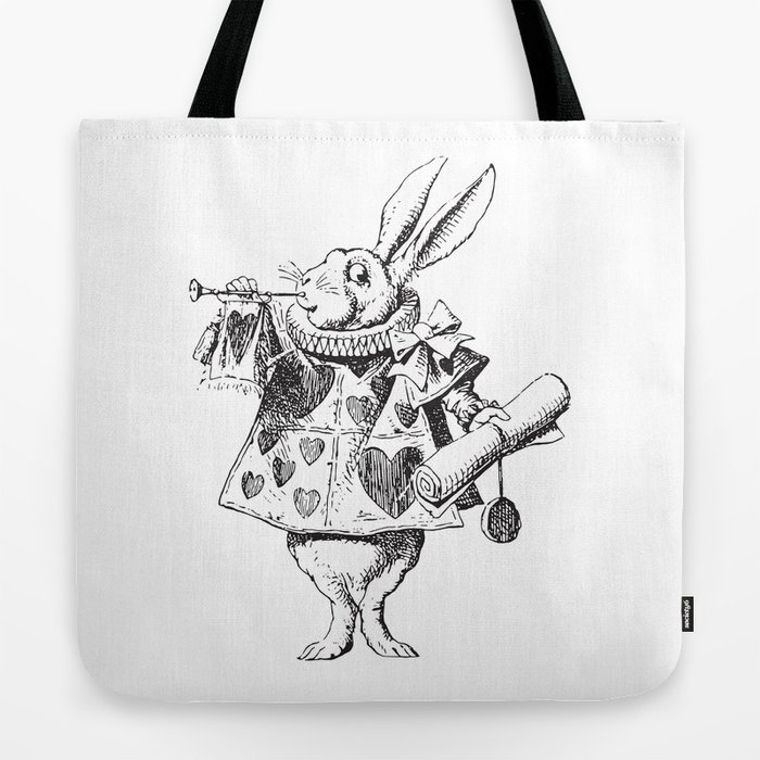 Alice in Wonderland Rabbit Tote Bag Black Rabbit Tote Bag Rabbit