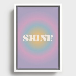 Shine Quote on Retro Colorful Funky Gradient Framed Canvas