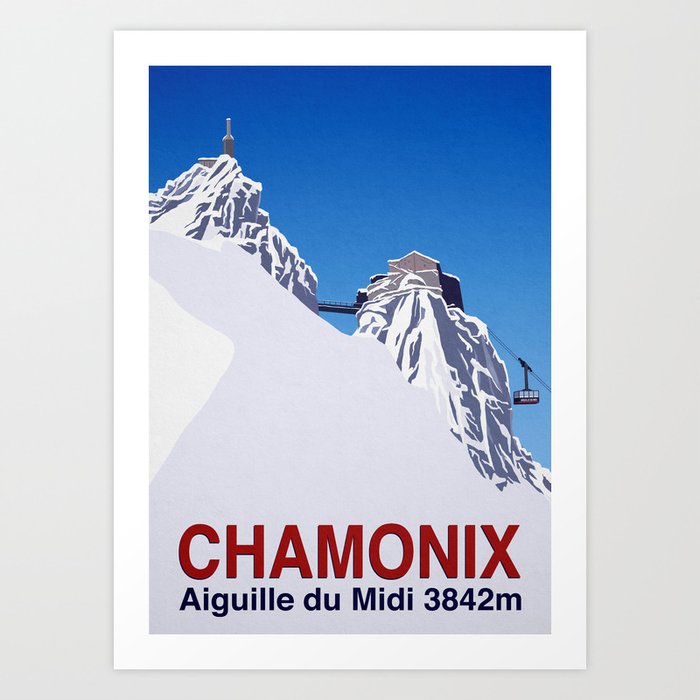 Chamonix ski Art Print