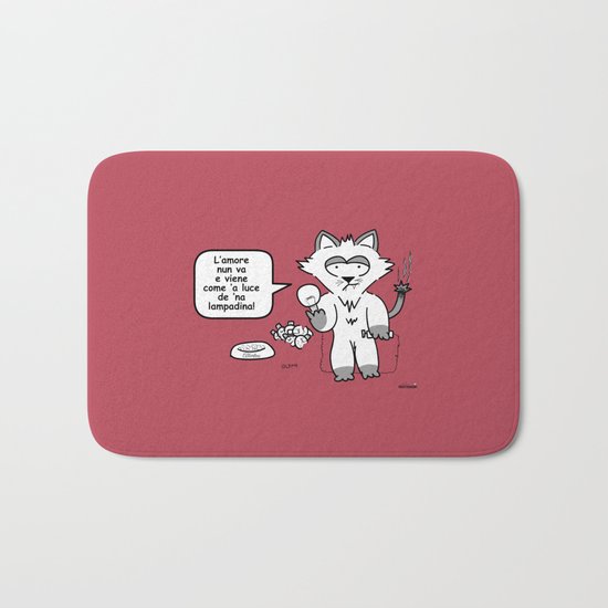 the wise cat - love Bath Mat