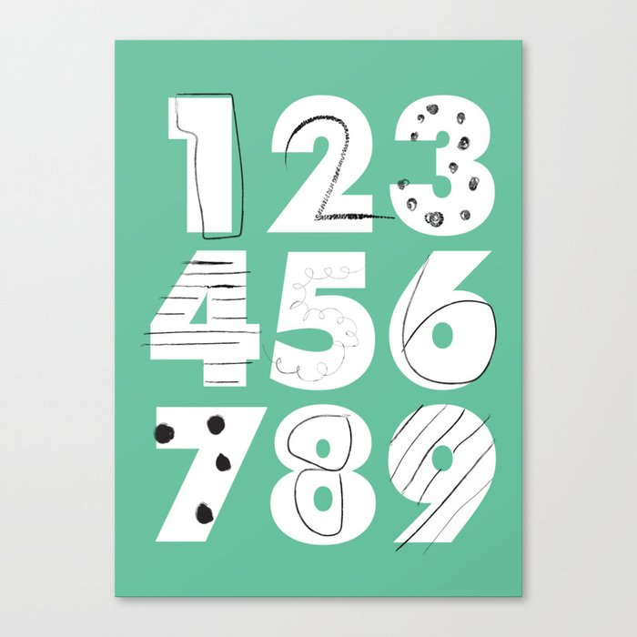 Funky Numbers Canvas Print