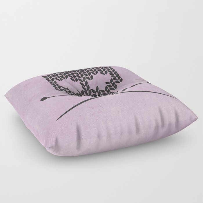 Knitted Skull (Black on Pink) Floor Pillow
