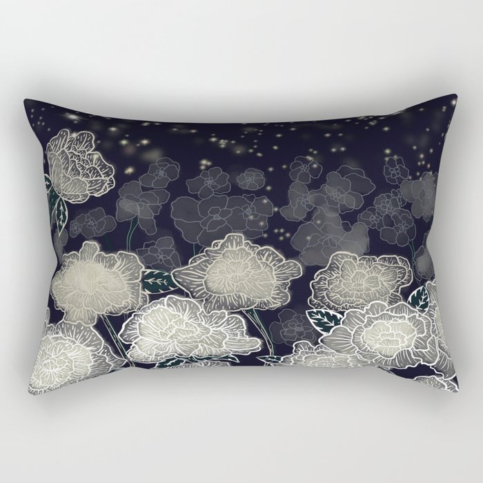Moon Flower Rectangular Pillow