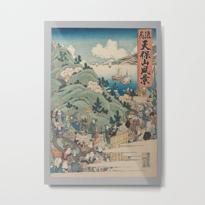 “View of Mount Tenpo in Osaka” (Naniwa Tempōzan fukei) Metal Print