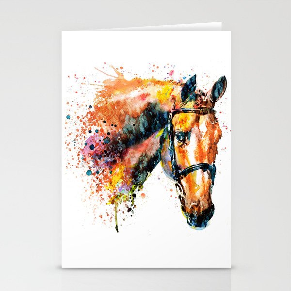 Colorful Horse Head Stationery Cards