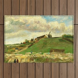 Vincent van Gogh "The hill of Montmartre with stone quarry" Outdoor Rug