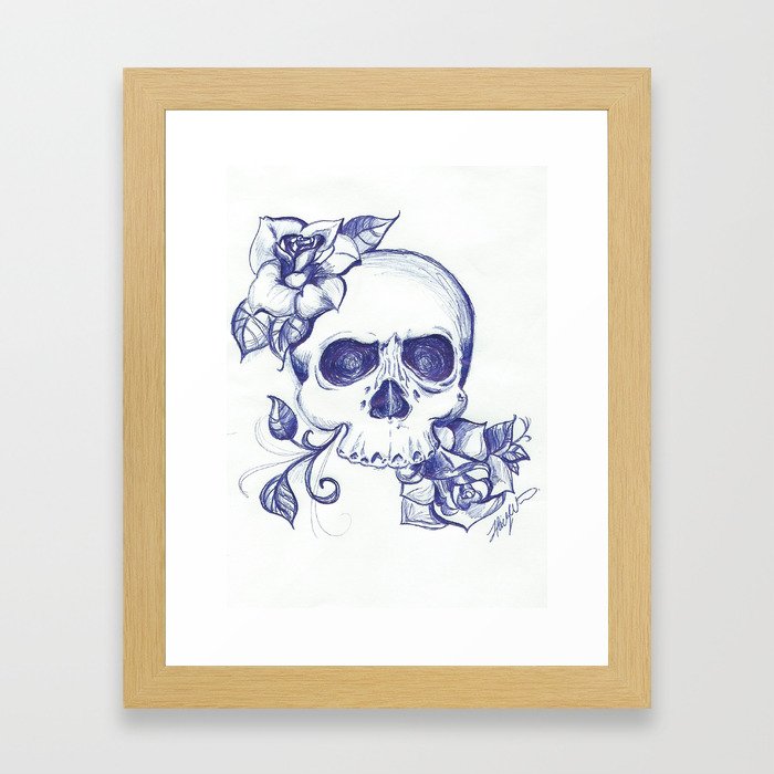 Rose Skull Framed Art Print