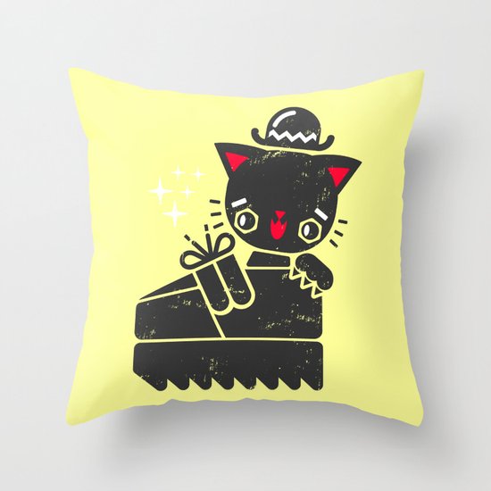 Cat In Platform Shoe Throw Pillow