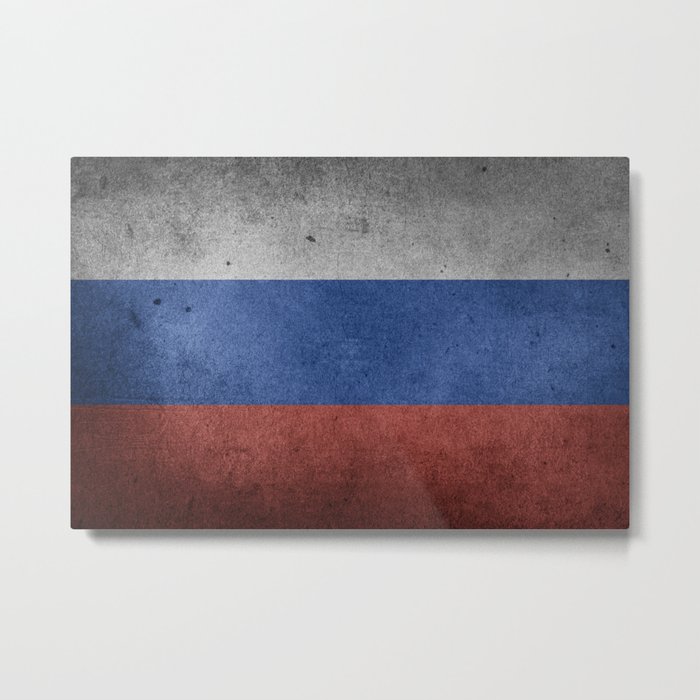 Vintage Grunge flag of Russia Metal Print