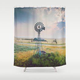 Windmill Sunset Shower Curtain