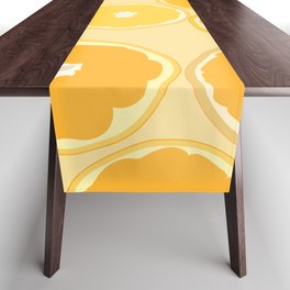 Oranges - Orange Summer Vibe Pattern on Yellow Table Runner