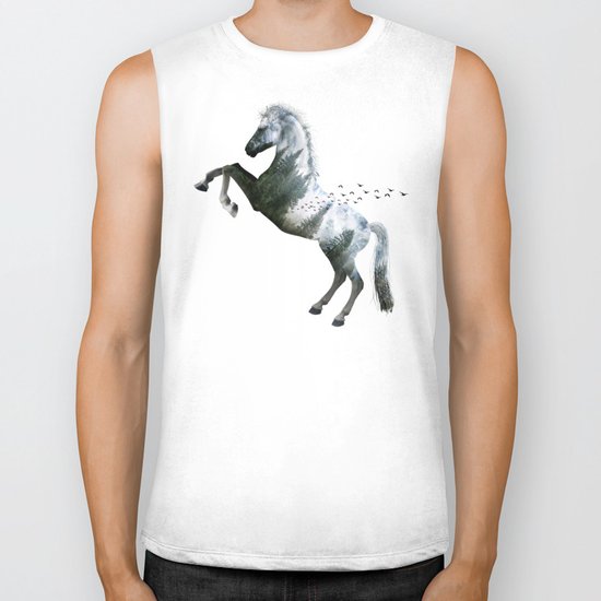 Horse landscape Biker Tank