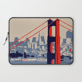 Golden gate bridge vector art Laptop Sleeve