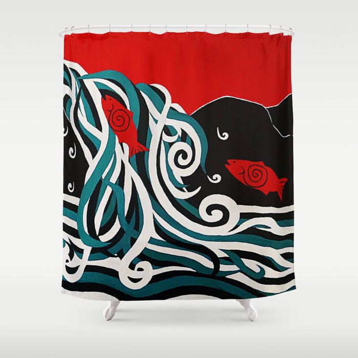 Spawning at Skoags Creek Shower Curtain