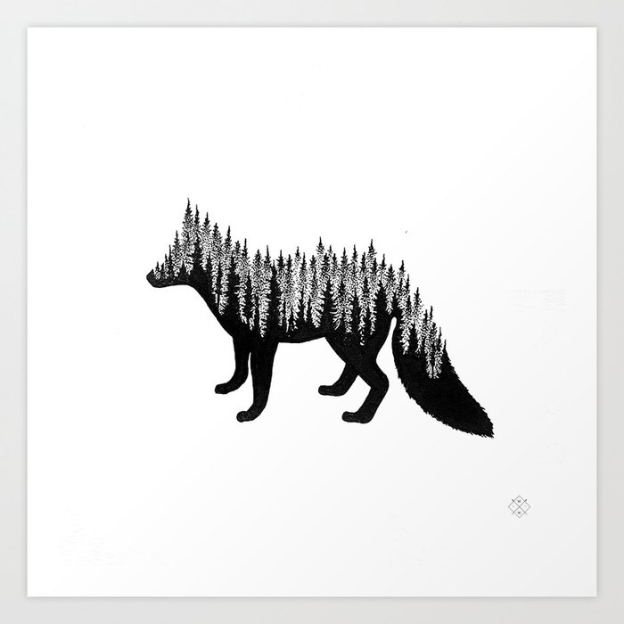 Fox Silhouette Art Print By Wildwither Society6