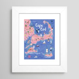 Cape Cod map Framed Art Print